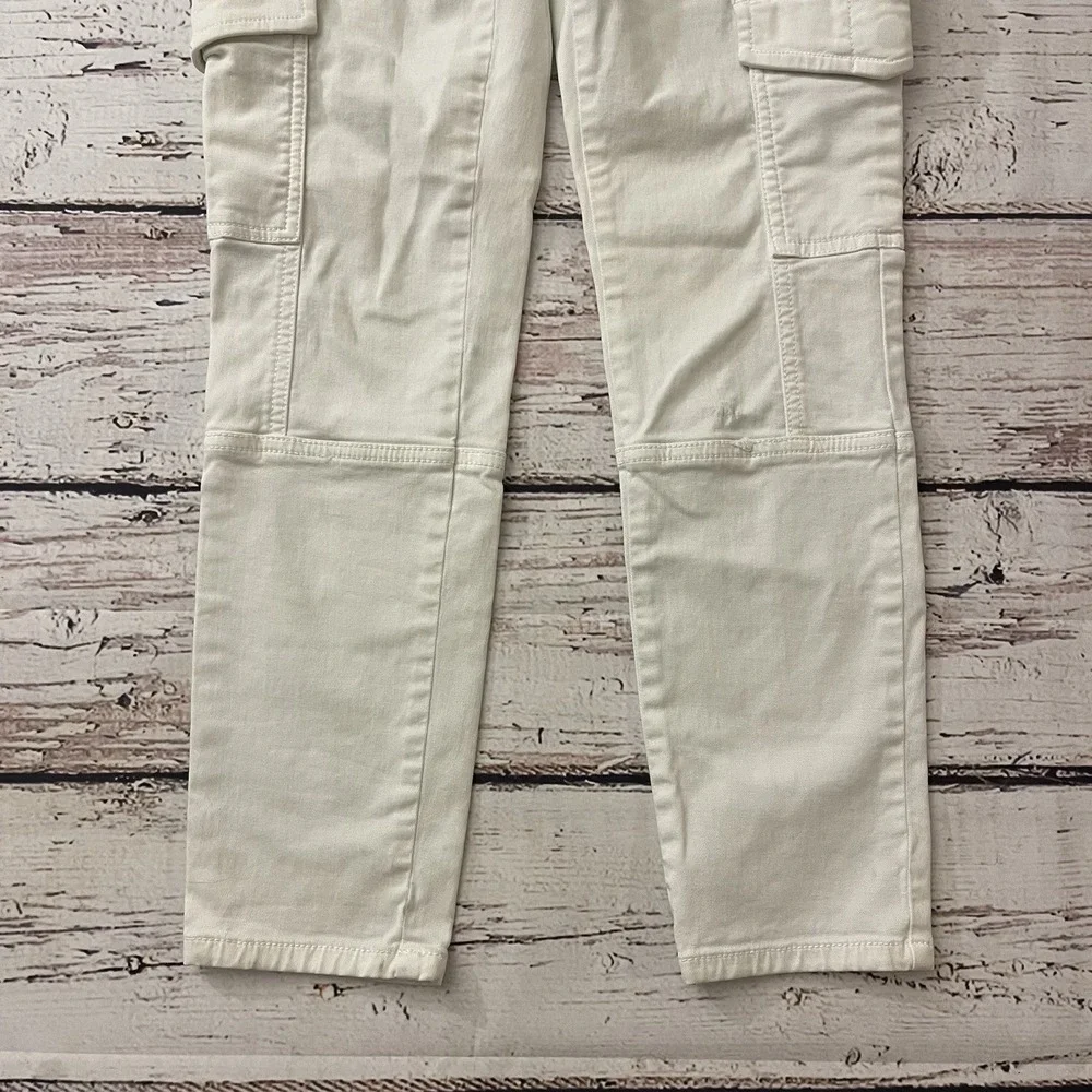 JOIE Women's 27 Okana Cargo Skinny Ankle‎ Crop Soft White Utility Pant Jeans